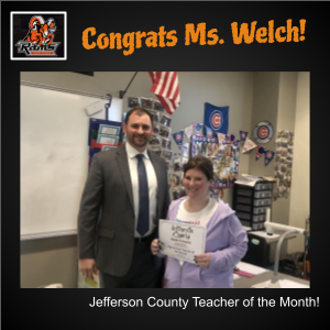 Welch Named HS Teacher of the Month