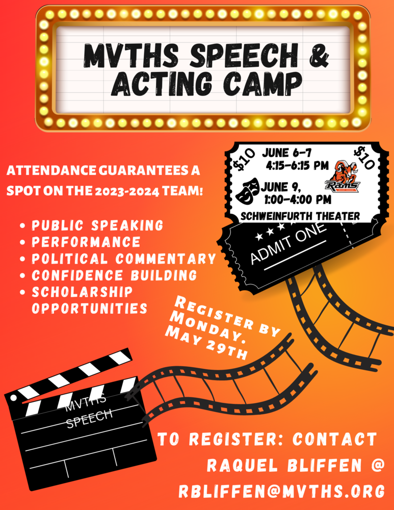 Speech and Acting Camp announcement