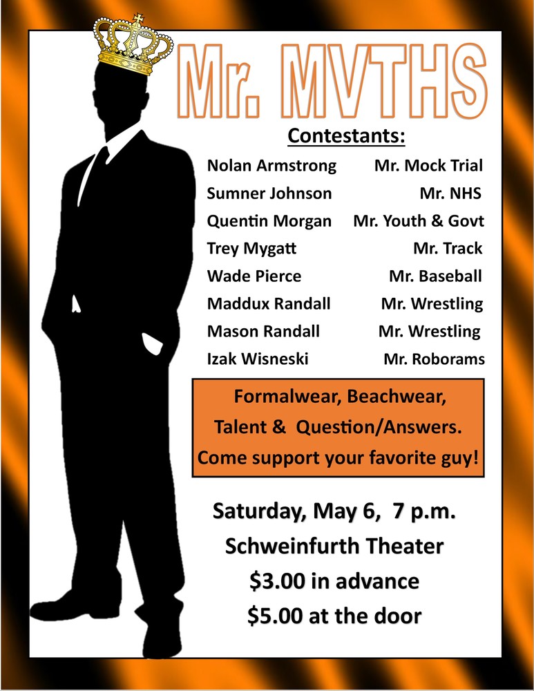 Mr MVTHS is Saturday May 6th