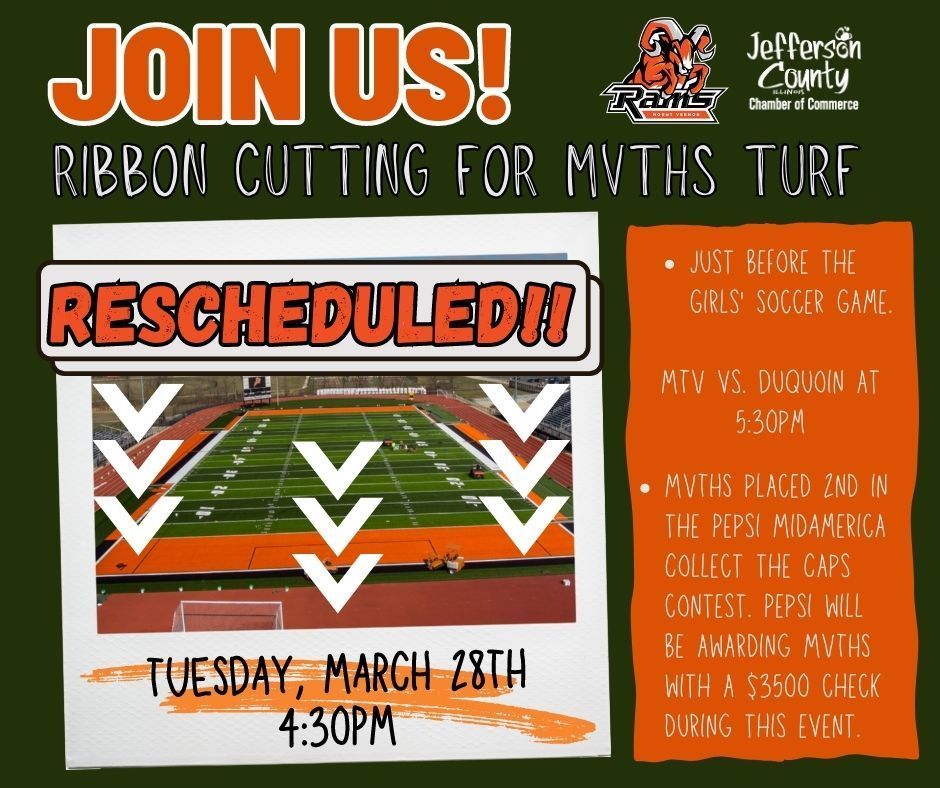 Ribbon cutting rescheduled for March 28th at 4:30